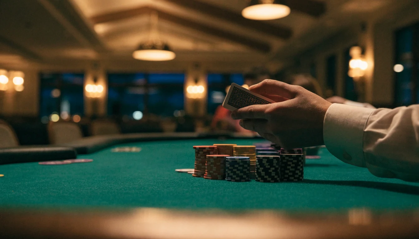 Live blackjack table in a New Zealand casino with chips and dealer